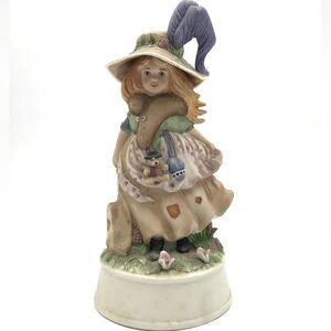 Milano Porcelain Figurine By Eda Mann Woman Girl Music Box Vintage 1982‎